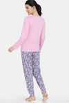 Zivame Tom & Jerry Colour Block Knit Cotton Pyjama Set - Vista Blue — thumbnail 3